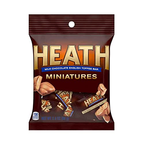 4132LMuRUeL.jpg Hershey (1) Bag Heath Miniatures Candy Bars - Milk Chocolate English Toffee Candy Bars - Individually Wrapped - Net Wt. 2.4 oz - Image 1