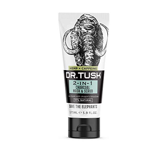413XOe62wEL.jpg DR. TUSK 2-in-1 Mens Face Scrub & Facial Mask | Exfoliating Charcoal Cleanser | Kaolin & Bentonite Clay | Hempseed Oil & Caffeine | Natural Skincare for Men 5.9 Fl Oz - Image 1
