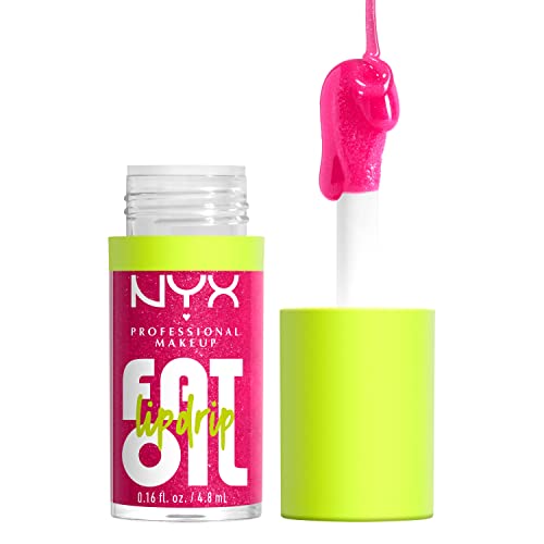 41pko4gwCL.jpg NYX PROFESSIONAL MAKEUP Fat Oil Lip Drip, Moisturizing, Shiny and Vegan Tinted Lip Gloss - Supermodel (Shimmering Magenta) - Image 1
