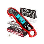 Alpha Grillers Instant Read Meat Thermometer for Grill and Cooking. Best Waterproof Ultra Fast Thermometer with Backlight & Calibration. Digital Food Probe for Kitchen, Outdoor Grilling and BBQ!