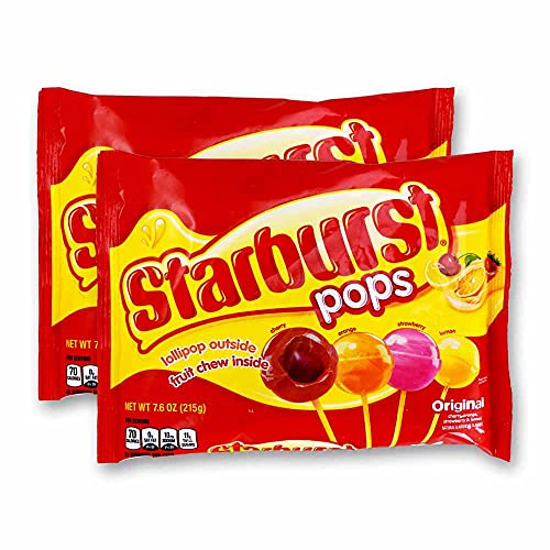 514siceAkDL.jpg Spangler Candy Starburst Filled Lollipops 7.6 Oz Bag - 2 pack, Pink, Yellow, Orange, Red, 7.6 Ounce (Pack of 2) - Image 1