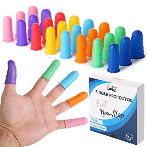 51HL3J6l5BL.jpg Mr. Pen- Hot Glue Gun Finger Protectors, 24 pcs, Silicone Finger Protectors, Finger Protectors, Finger Protectors for Hot Glue, Silicone Thimble, Hot Glue Finger Protectors, Finger Guard - Image 1