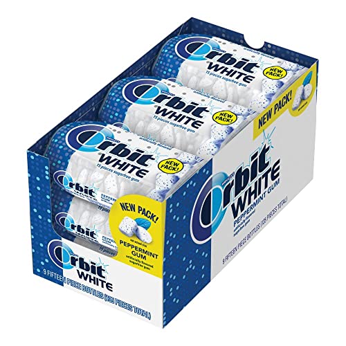 51N361jzsjL.jpg ORBIT White Peppermint Sugar Free Chewing Gum, 15 Count (9 Pack) - Image 1