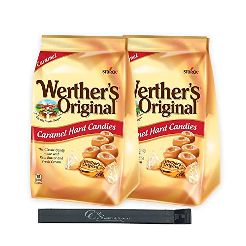 51NFwKttLaL.jpg Werthers Original Hard Caramel Candy 30oz (2pk) Individually Wrapped w/CC Sweets & Snacks Bag Clip - Image 1