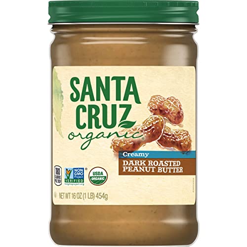 51yP4GPOpGL.jpg Santa Cruz Organic, Dark Roasted Peanut Butter, Creamy, Organic, 16 Ounce - Image 1