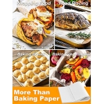 SMARTAKE 200 Pcs Parchment Paper Baking Sheets, 12x16 Inch Non-Stick Precut Baking Parchment, Suitable for Baking Grilling Air Fryer Steaming Bread Cup Cake Cookie and More (White) - Image 7