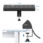 Jgstkcity Desk Clamp Power Strip USB C,40W Total Fast Charging Station,4 PD 20W USB C Ports,Desk Edge Mount Surge Protector,5 Outlets,Fit 1.96" Tabletop Edge,ETL Listed