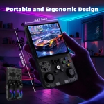 R36MAX Retro Handheld Game Console, Retro Gaming Console with 64G Built-in 18000+ Classic Games, 4.0 Inch 720x720 IPS Screen, Portable Handheld Linux System, 4000mAh Battery (Black) - Image 8