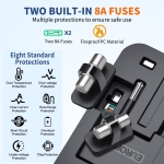 Travel Adapter USB C, Universal All in One Worldwide Travel Adapter Fast Charge GaN PD3.0 Type C USB-A Quick Charging Ports Power Converters Wall Charger AC Power Plug Adapter for USA EU UK AUS Black - Image 7