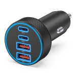 [4 in 1] USB C Car Charger, 4-Port 90W Super Fast Charging Cigarette Lighter Adapter, Dual 45W USBC & USB-A Multiport Car Phone Charger Accessories for iPhone 17 16 15 14 13 12, iPad, Galaxy, Tablet - Image 2