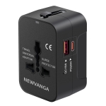 Travel Adapter USB C, Universal All in One Worldwide Travel Adapter Fast Charge GaN PD3.0 Type C USB-A Quick Charging Ports Power Converters Wall Charger AC Power Plug Adapter for USA EU UK AUS Black - Image 2