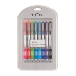 TUL Retractable Gel Pens, Bullet Point, 0.5 mm, Gray Barrel, Assorted Bright Ink Colors, Pack Of 8