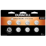 Duracell 2032 Lithium Battery, 8 Count (Pack of 1), Child Safety Features, Compatible with Key Fob, Tea Light Candles and Other Devices, CR2032 Battery - Image 2
