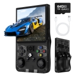 R36MAX Retro Handheld Game Console, Retro Gaming Console with 64G Built-in 18000+ Classic Games, 4.0 Inch 720x720 IPS Screen, Portable Handheld Linux System, 4000mAh Battery (Black) - Image 2