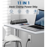 Jgstkcity Desk Clamp Power Strip USB C,40W Total Fast Charging Station,4 PD 20W USB C Ports,Desk Edge Mount Surge Protector,5 Outlets,Fit 1.96" Tabletop Edge,ETL Listed - Image 5