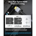 Highwings 8K 10K 4K HDMI Cable 48Gbps 6.6FT/2M, Certified Ultra High Speed HDMI Cable Braided Cord-4K@120Hz 8K@60Hz, DTS:X, HDCP 2.2 & 2.3, HDR 10 Compatible with Roku TV/PS5/HDTV/Blu-ray - Image 3