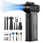 ZOAIVR Compressed Air Duster, 130,000RPM Ultra-Powerful Cordless Electric Air Duster with 8000mAh Rechargeable Battery, 4-Gear Adjustable Air Blower for Keyboard, Computer, Car, Home Cleaning - Image 2