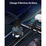 [4 in 1] USB C Car Charger, 4-Port 90W Super Fast Charging Cigarette Lighter Adapter, Dual 45W USBC & USB-A Multiport Car Phone Charger Accessories for iPhone 17 16 15 14 13 12, iPad, Galaxy, Tablet - Image 4