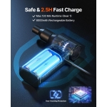 ZOAIVR Compressed Air Duster, 130,000RPM Ultra-Powerful Cordless Electric Air Duster with 8000mAh Rechargeable Battery, 4-Gear Adjustable Air Blower for Keyboard, Computer, Car, Home Cleaning - Image 8