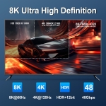 DGHUMEN 100Ft Plenum Rated 8K HDMI Cable(CMP), 48Gbps Fiber Optic Ultra High Speed Long HDMI 2.1 Cord, in Wall Plenum-Rated Cables for Pipes, HDMI to HDMI, Male to Male - Image 4