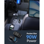 [4 in 1] USB C Car Charger, 4-Port 90W Super Fast Charging Cigarette Lighter Adapter, Dual 45W USBC & USB-A Multiport Car Phone Charger Accessories for iPhone 17 16 15 14 13 12, iPad, Galaxy, Tablet - Image 5