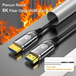 DGHUMEN 100Ft Plenum Rated 8K HDMI Cable(CMP), 48Gbps Fiber Optic Ultra High Speed Long HDMI 2.1 Cord, in Wall Plenum-Rated Cables for Pipes, HDMI to HDMI, Male to Male - Image 5