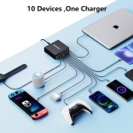 320W USB C Charger Block, 10-Port USB C Charging Station GaN III PD 65W Laptop Fast Charger Adapter for MacBook Pro/Air, DELL, iPad, iPhone, Samsung Galaxy Black - Image 5